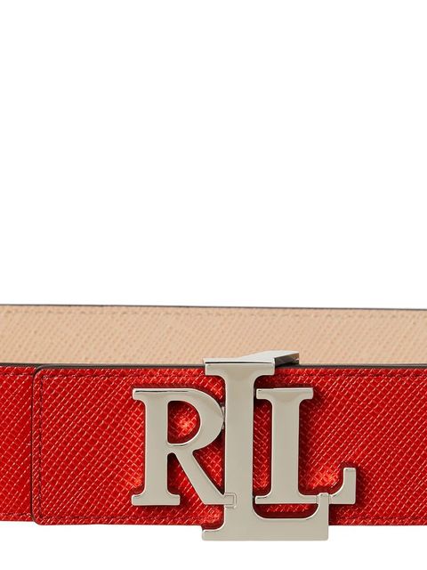 Lauren Ralph Lauren pasek skórzany damski kolor pomarańczowy 412974559