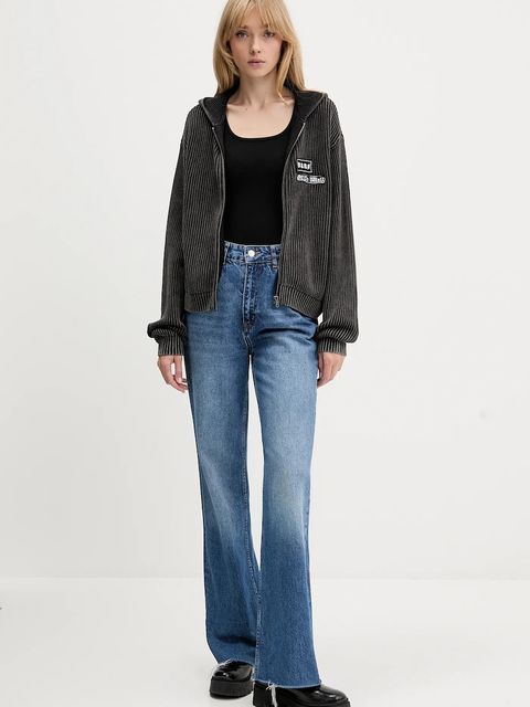 Vans kardigan bawełniany damski kolor szary VN000Q2ABLK1