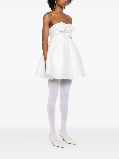 Self-Portrait taffeta bandeau mini dress - White