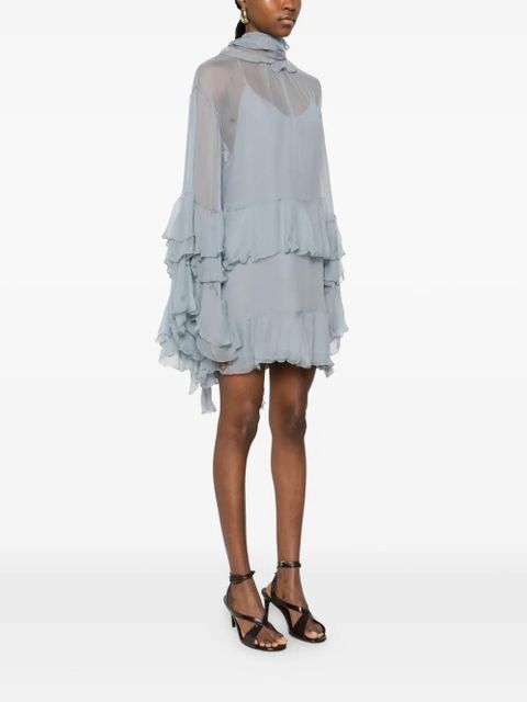 Chloé ruffled mini dress - Blue