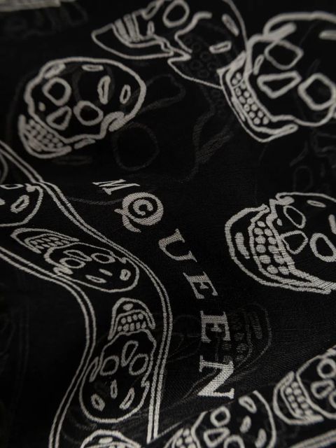 Alexander McQueen skull-print scarf - Black - zdjęcie produktu nr 2