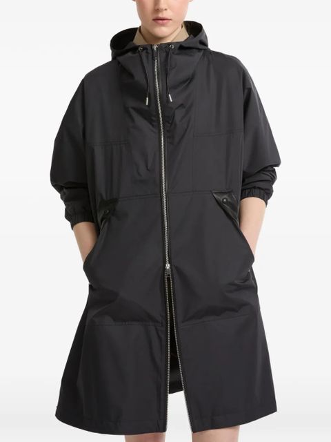 Yves Salomon hooded waterproof coat - Black