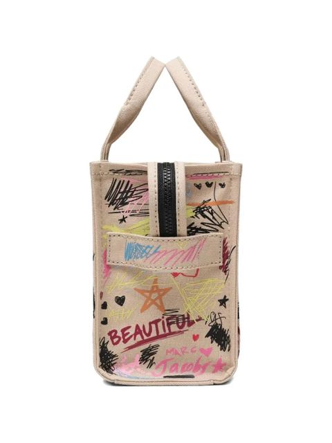 Marc Jacobs small The Punk Scribble canvas tote bag - Neutrals