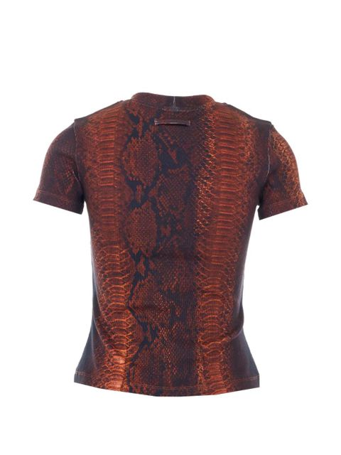 Jean Paul Gaultier python-print crew-neck T-shirt - Orange