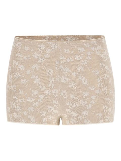 FENDI floral-lace jacquard shorts - Neutrals - zdjęcie produktu nr 1