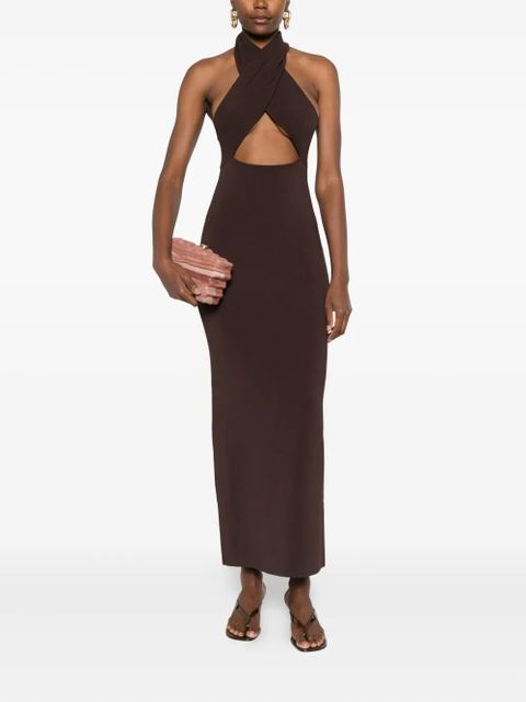 Christopher Esber Slope halter-neck maxi dress - Brown