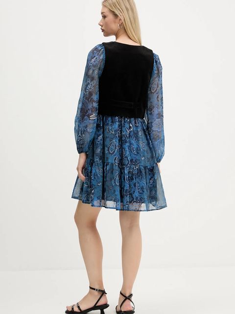 Desigual sukienka i kamizelka CHALECO kolor granatowy mini rozkloszowana 25WWVW27 - zdjęcie produktu nr 2