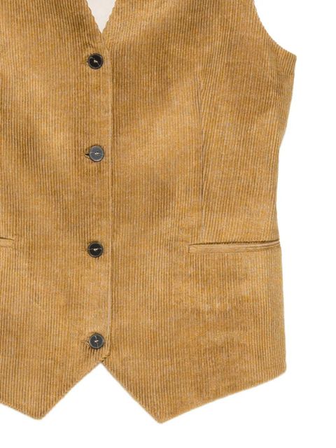 Alysi corduroy button-fastening waistcoat - Neutrals