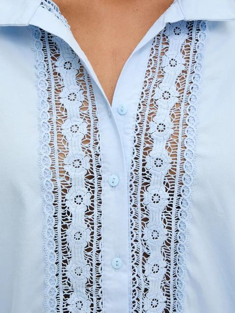 Answear.LAB koszula bawełniana damska kolor niebieski relaxed z kołnierzykiem klasycznym