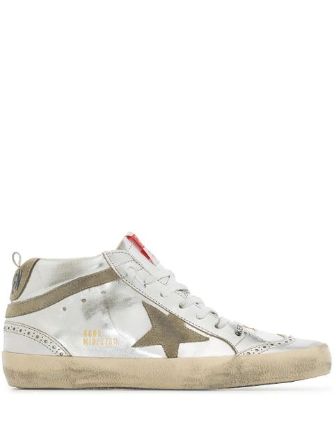 Golden Goose Mid-Star laminated sneakers - Silver - zdjęcie produktu nr 1