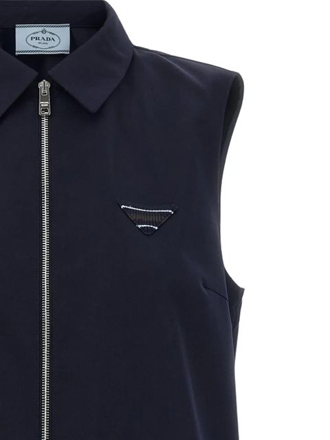 Prada triangle-logo half-zip dress - Blue