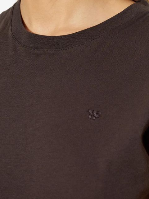 TOM FORD logo-embroidered T-shirt - Brown - zdjęcie produktu nr 2