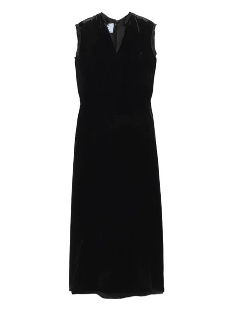 Prada fur-collar bow-detail dress - Black - zdjęcie produktu nr 1