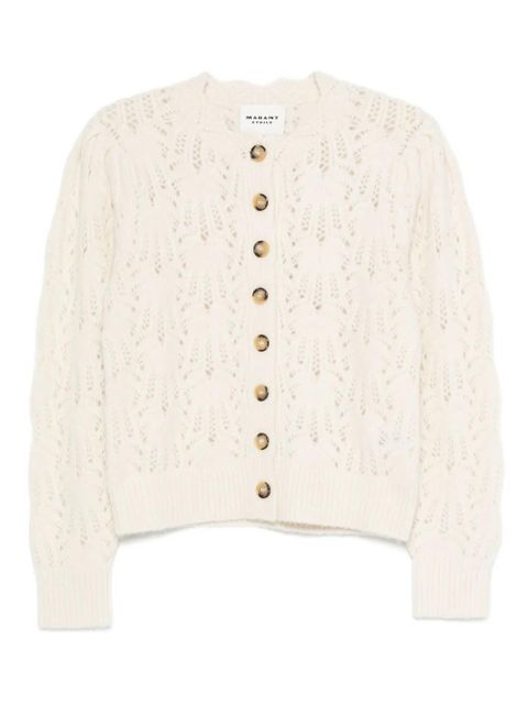 MARANT ÉTOILE button-front open-knit cardigan - Neutrals