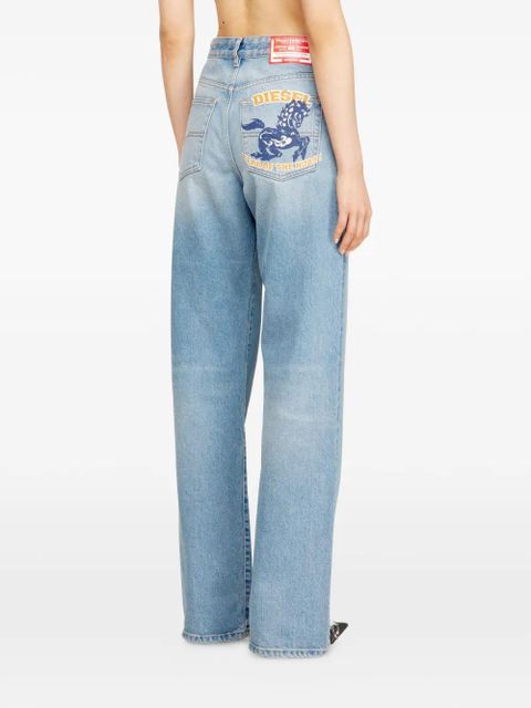 Diesel 1971 D-Sent logo graphic jeans - Blue