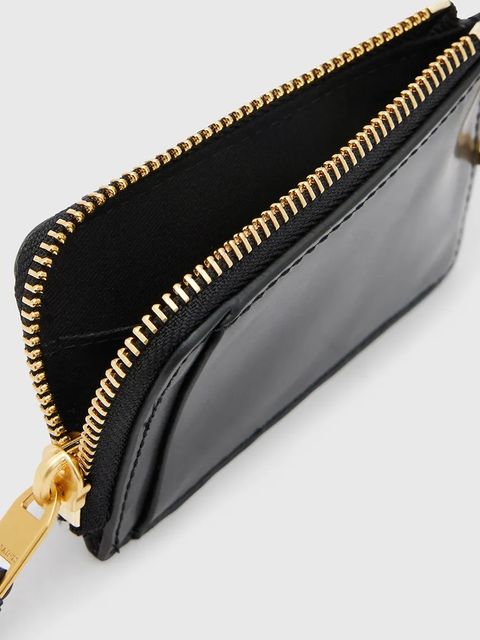 AllSaints portfel skórzany REMY damski kolor czarny W235XA