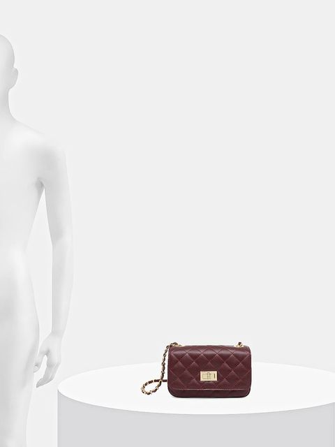 Answear.LAB torebka skórzana kolor bordowy