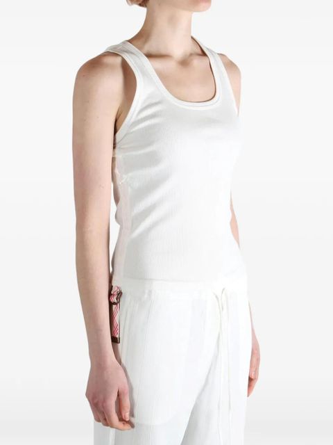Burberry tie-detail ribbed tank top - White