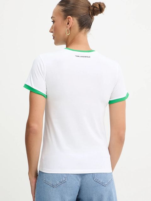 Karl Lagerfeld t-shirt bawełniany IKON damski kolor biały B1W17040 - zdjęcie produktu nr 2