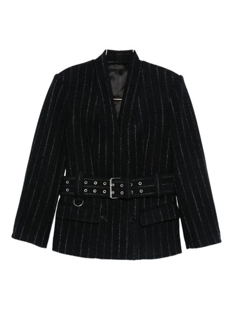 ISABEL MARANT pinstripe belted blazer - Blue