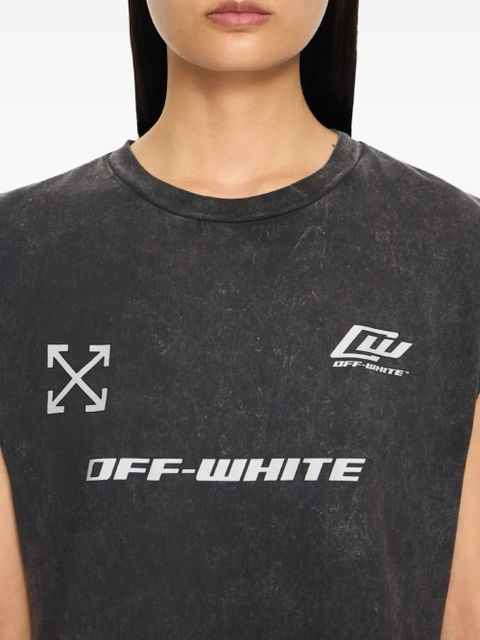 Off-White marble-effect logo-print dress - Black