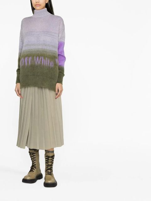 Off-White intarsia-knit logo roll-neck jumper - Purple - zdjęcie produktu nr 2