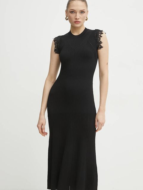 ERMANNO Firenze sukienka kolor czarny midi rozkloszowana 56TQ004EO1 - zdjęcie produktu nr 1