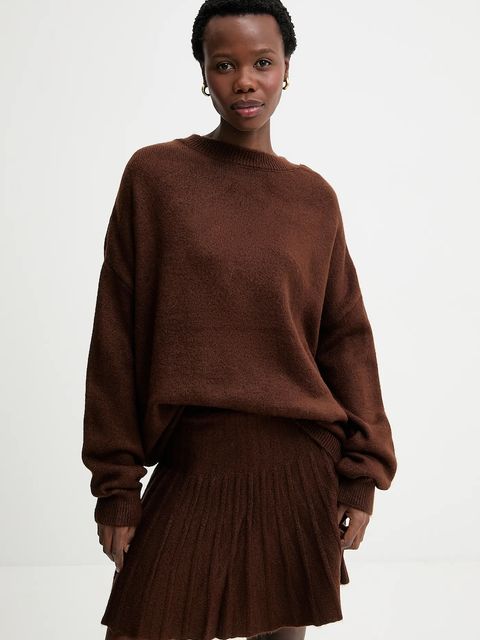 Answear.LAB sweter i spódnica damski kolor brązowy