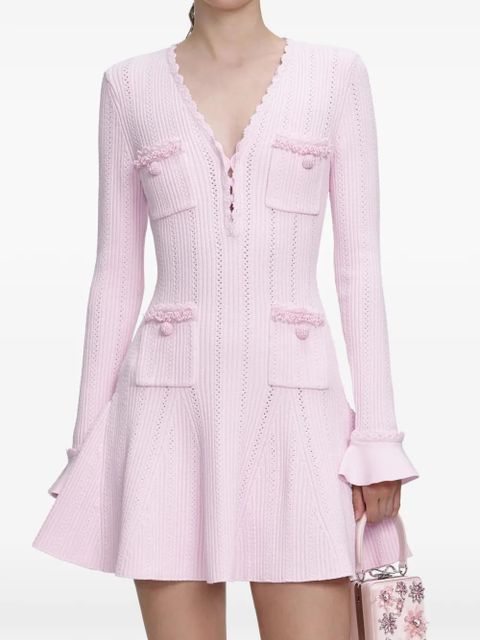 Self-Portrait pearl-embellishment mini dress - Pink - zdjęcie produktu nr 1