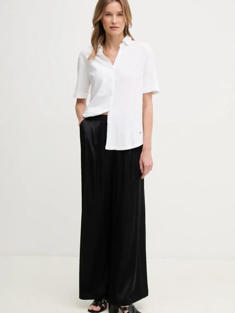 Mos Mosh koszula damska kolor biały regular z kołnierzykiem klasycznym 168620