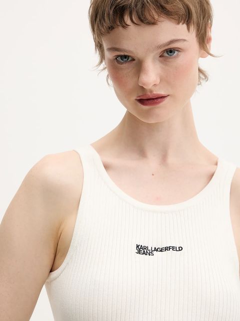 Karl Lagerfeld Jeans top kolor beżowy B1W18024