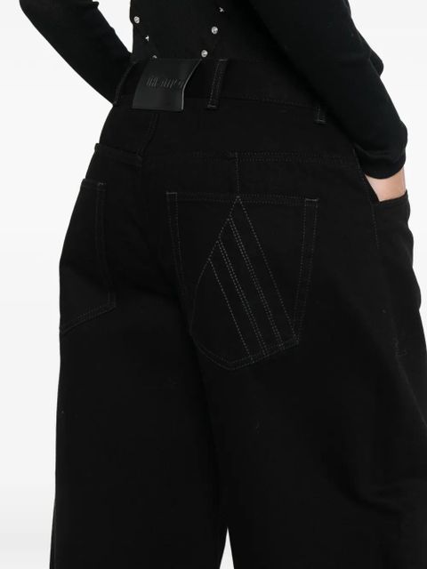 The Attico belt loops wide-leg jeans - Black