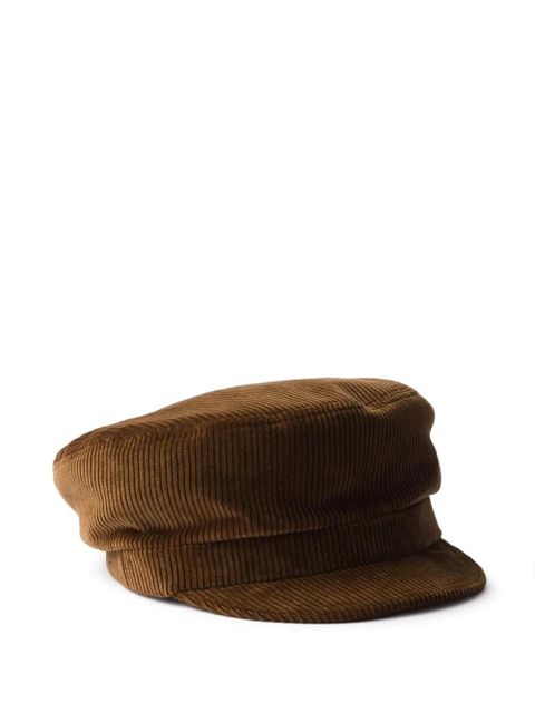 Prada corduroy cap hat - Brown