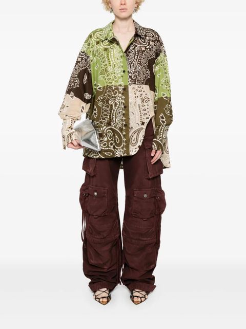 The Attico paisley-print cotton shirt - Brown