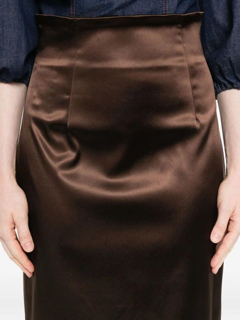 Dolce & Gabbana satin midi skirt - Brown