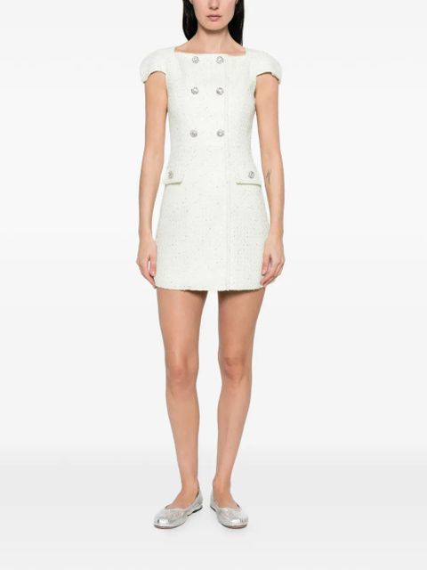 Self-Portrait bouclé mini dress - Green - zdjęcie produktu nr 2