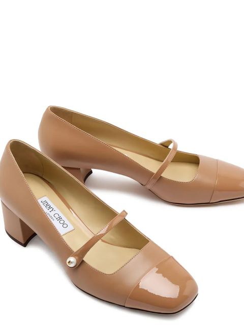 Jimmy Choo 45mm Mary Jane block-heel pumps - Neutrals - zdjęcie produktu nr 2
