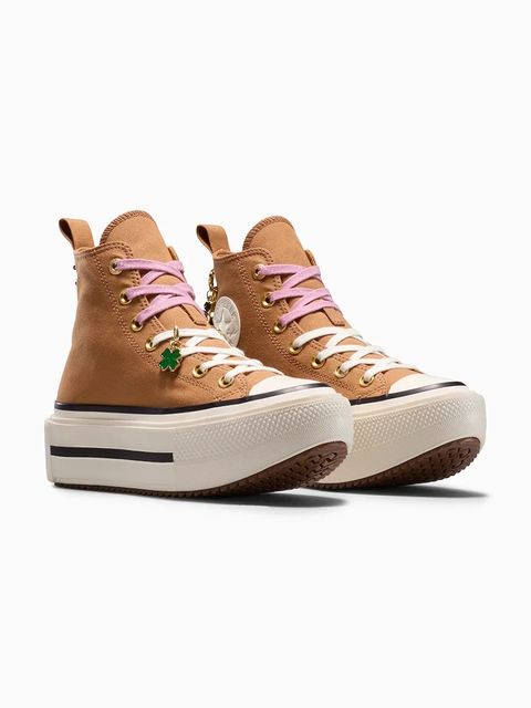 Converse trampki Chuck Taylor All Star Star Double Stack kolor beżowy A18867C