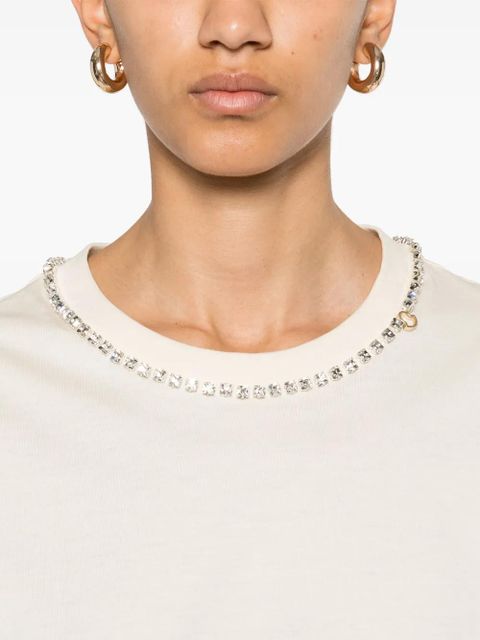 Moncler crystal-embellished T-shirt - Neutrals