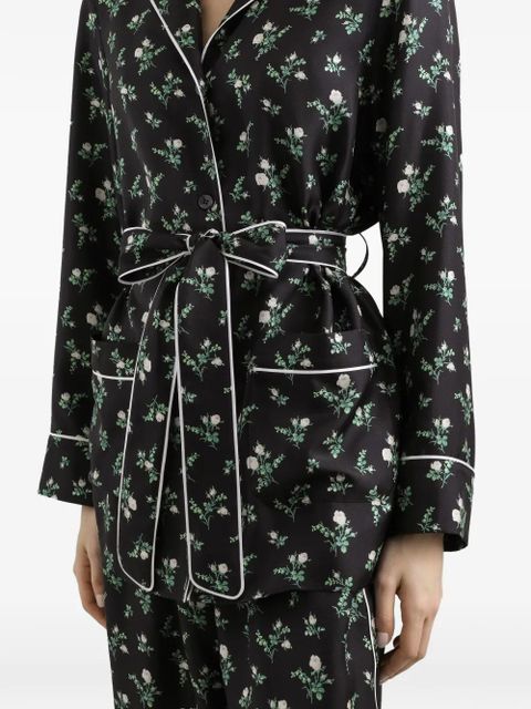 Dolce & Gabbana roses and lilies of the valley-print twill shirt - Black