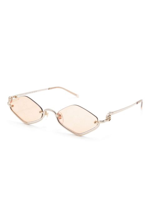 Gucci Eyewear Upside Down diamond-shape sunglasses - Gold
