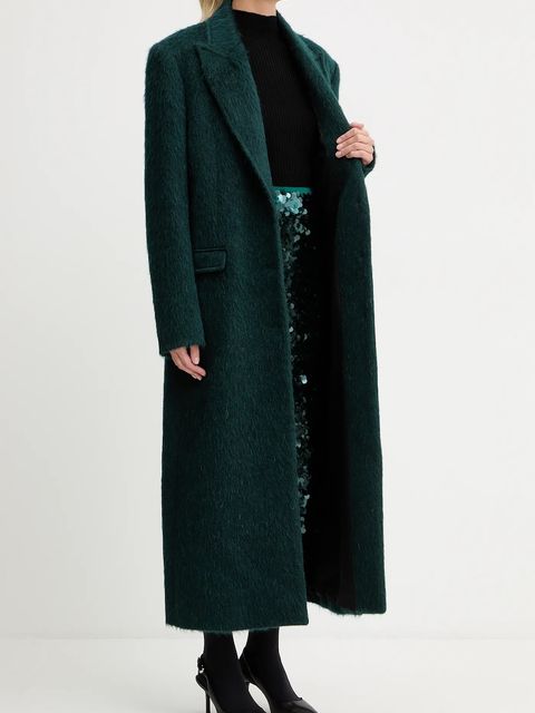 Patrizia Pepe płaszcz z dodatkiem wełny kolor zielony 2O0210 A654