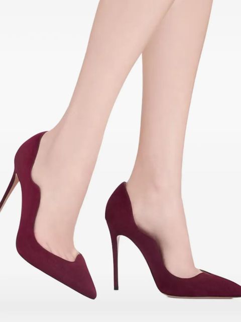 Aquazzura Artiste pointed suede pumps - Red