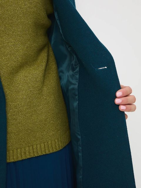 Medicine płaszcz z domieszką wełny damski kolor zielony