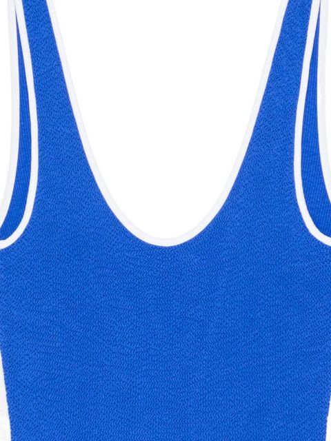 Hunza G textured trim swimsuit - Blue
