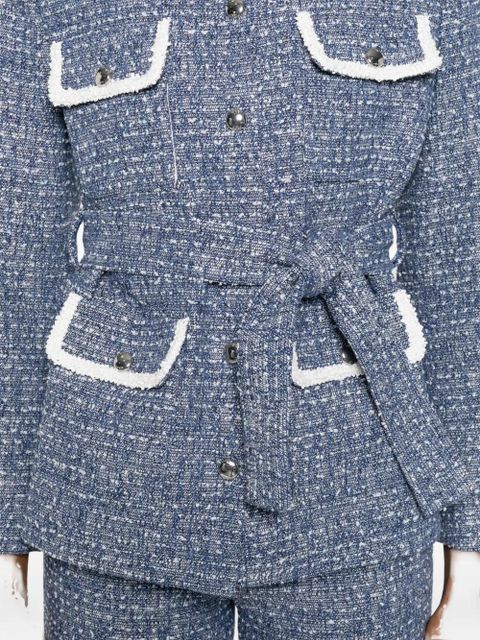 Maje button-front tweed jacket - Blue