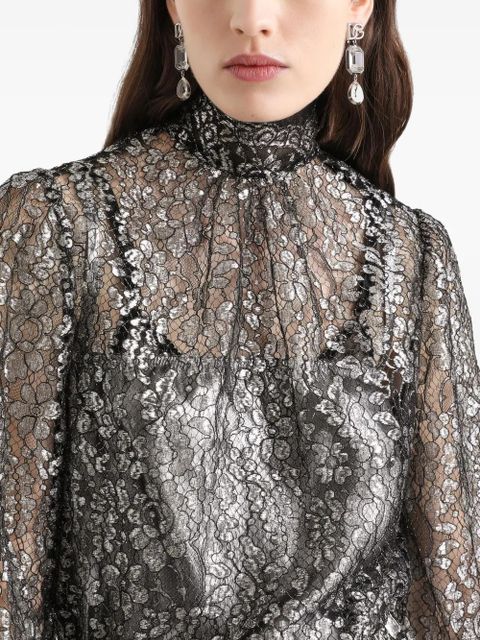 Dolce & Gabbana lamé lace blouse - Black