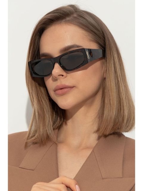 Saint Laurent Eyewear rectangle-framed tortoiseshell sunglasses - Brown - zdjęcie produktu nr 2