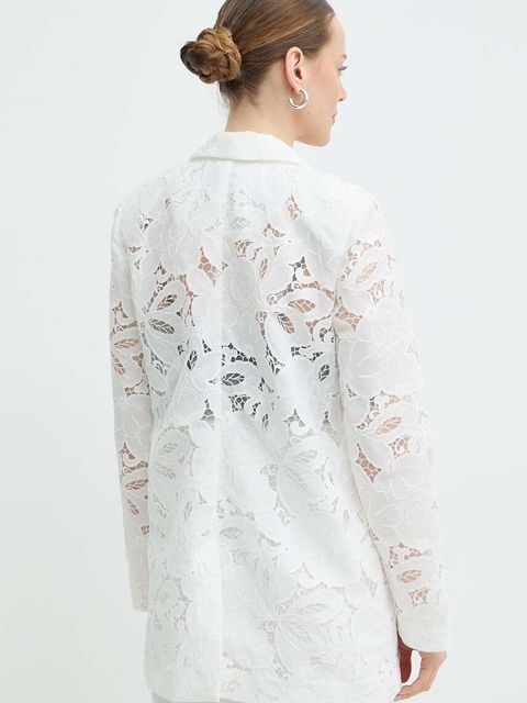 Nissa marynarka kolor biały jednorzędowa gładka S14854 - zdjęcie produktu nr 2