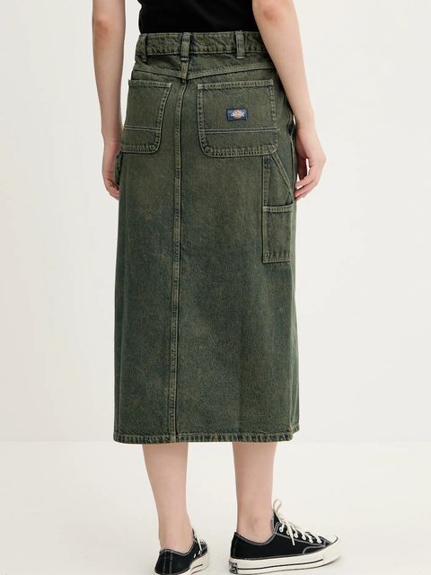 Dickies spódnica jeansowa kolor zielony midi prosta DK0A866SK571 - zdjęcie produktu nr 2